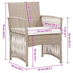 Gartensessel mit Sitzkissen 2 Stk. Beige Poly Rattan