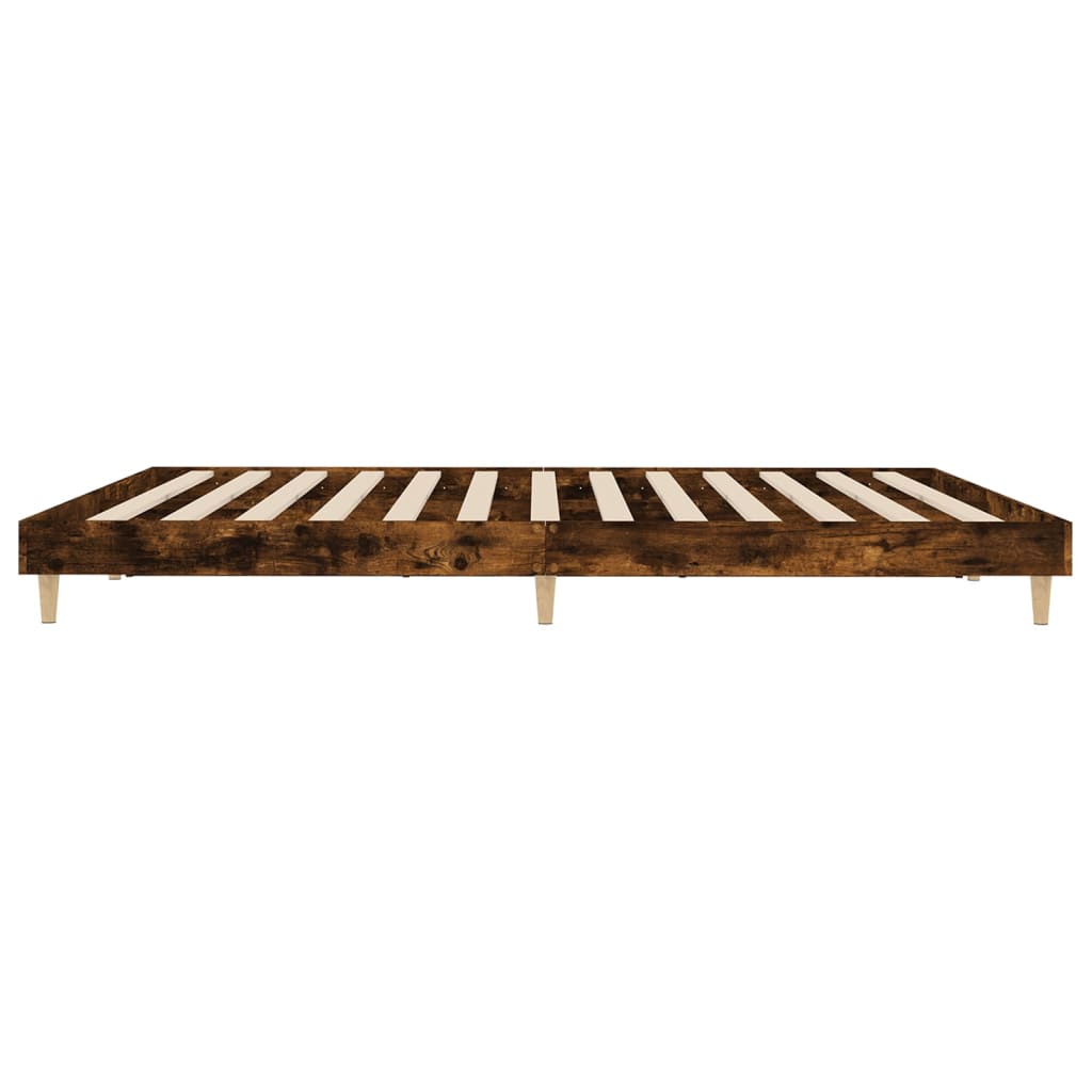 Bettgestell ohne Matratze Räuchereiche 200x200 cm Holzwerkstoff