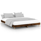 Bettgestell ohne Matratze Räuchereiche 120x200 cm Holzwerkstoff