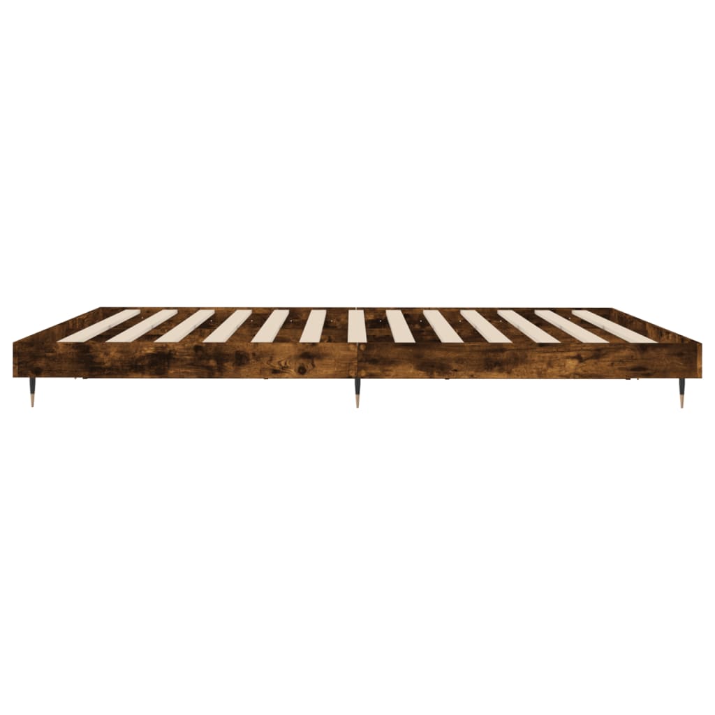 Bettgestell ohne Matratze Räuchereiche 200x200 cm Holzwerkstoff