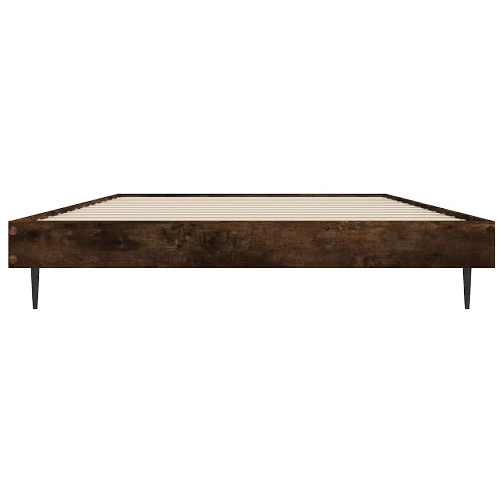 Bettgestell ohne Matratze Räuchereiche 90x200 cm Holzwerkstoff