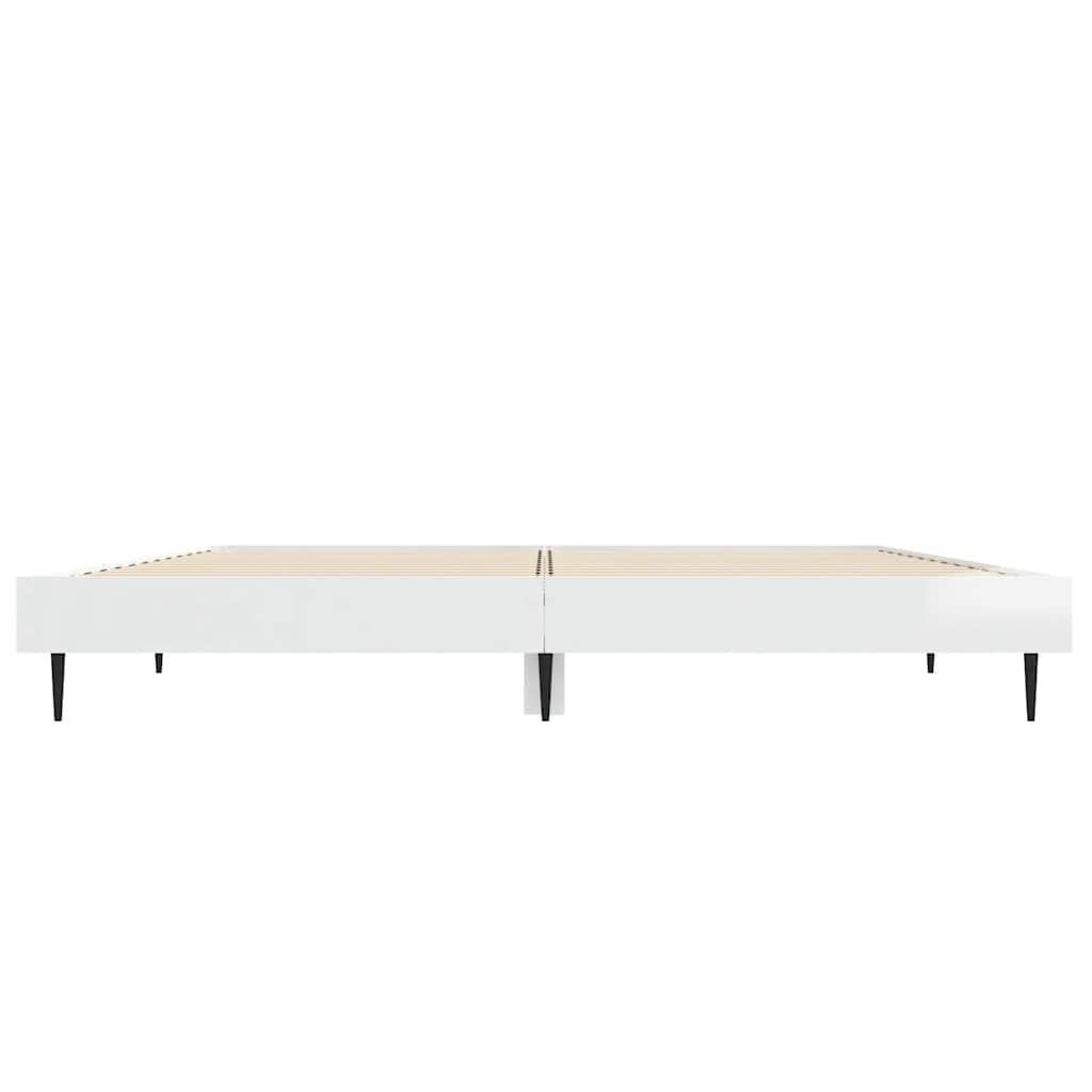 Bettgestell Hochglanz-Weiß 140x190 cm Holzwerkstoff