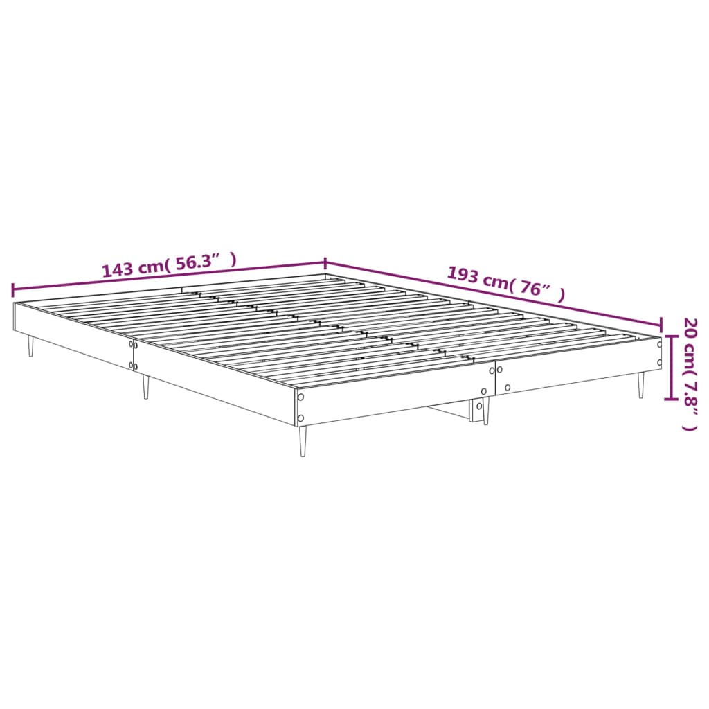 Bettgestell ohne Matratze Sonoma-Eiche 140x190 cm Holzwerkstoff