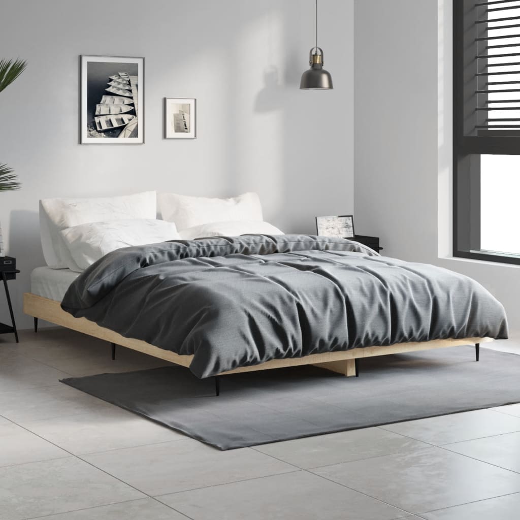 Bettgestell ohne Matratze Sonoma-Eiche 140x190 cm Holzwerkstoff