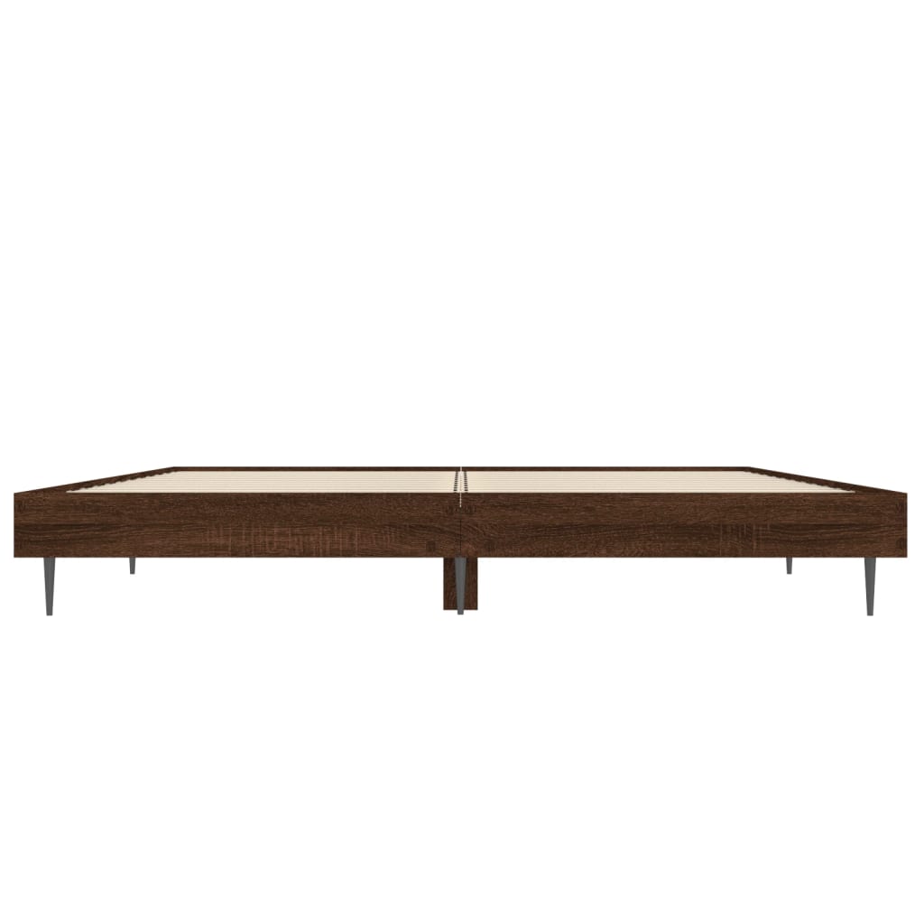 Bettgestell ohne Matratze Braun Eiche 120x190 cm Holzwerkstoff