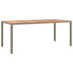 7-tlg. Garten-Essgruppe mit Kissen Grau Poly Rattan
