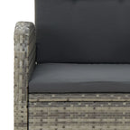 9-tlg. Garten-Essgruppe mit Kissen Grau Poly Rattan