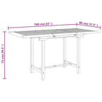 Gartentisch Ausziehbar 110-160x80x75 cm Massivholz Teak