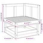 Garten-Ecksofa Weiß Massivholz Kiefer