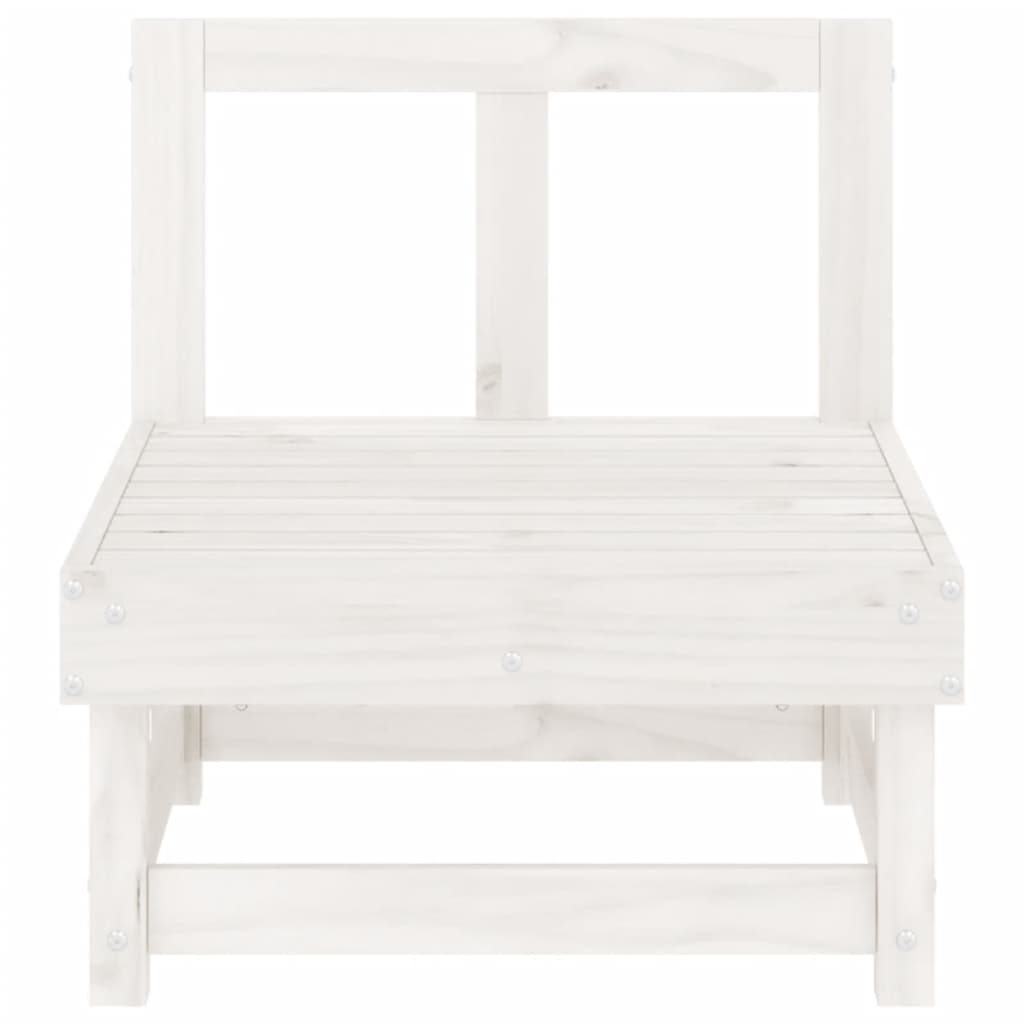 Garten-Mittelsofa Weiß Massivholz Kiefer