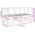 Garten-Ecksofas 2 Stk. Grau Massivholz Kiefer