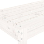 Gartenbank Weiß 80x38x45 cm Massivholz Kiefer
