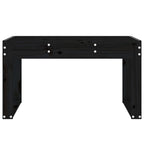 Gartenbank Schwarz 80x38x45 cm Massivholz Kiefer