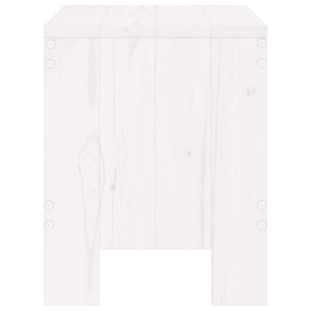 Gartenhocker 2 Stk. Weiß 40x36x45 cm Massivholz Kiefer