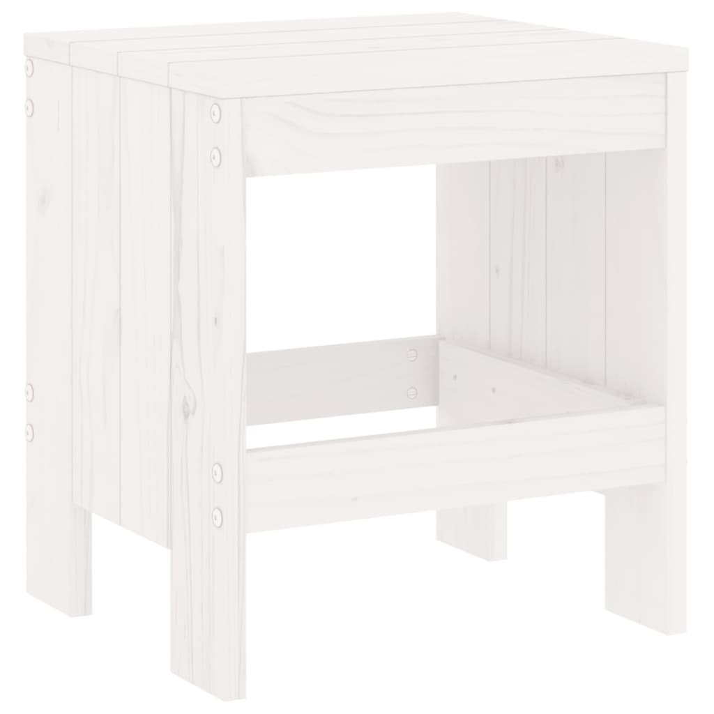 Gartenhocker 2 Stk. Weiß 40x36x45 cm Massivholz Kiefer