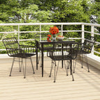 5-tlg. Garten-Essgruppe Schwarz Poly Rattan