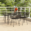 5-tlg. Garten-Essgruppe Schwarz Poly Rattan