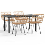 5-tlg. Garten-Essgruppe Poly Rattan