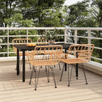 5-tlg. Garten-Essgruppe Poly Rattan