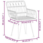 5-tlg. Garten-Essgruppe Schwarz Poly Rattan
