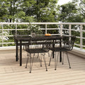 5-tlg. Garten-Essgruppe Schwarz Poly Rattan