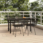 5-tlg. Garten-Essgruppe Schwarz Poly Rattan