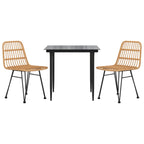 3-tlg. Garten-Essgruppe Poly Rattan