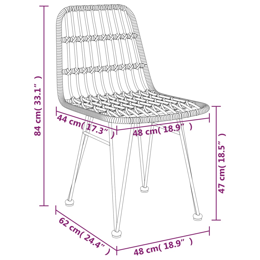 7-tlg. Garten-Essgruppe Poly Rattan