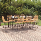 9-tlg. Garten-Essgruppe Poly Rattan