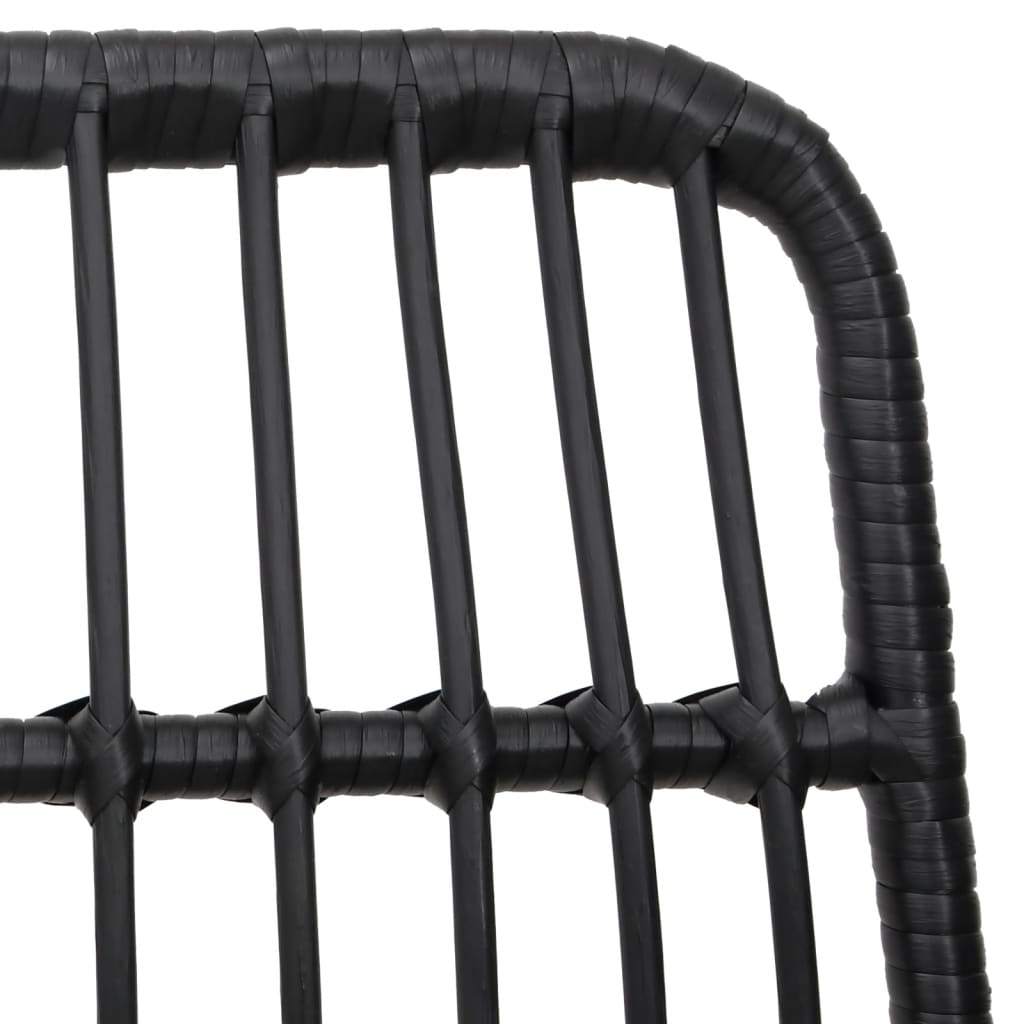 7-tlg. Garten-Essgruppe Schwarz Poly Rattan