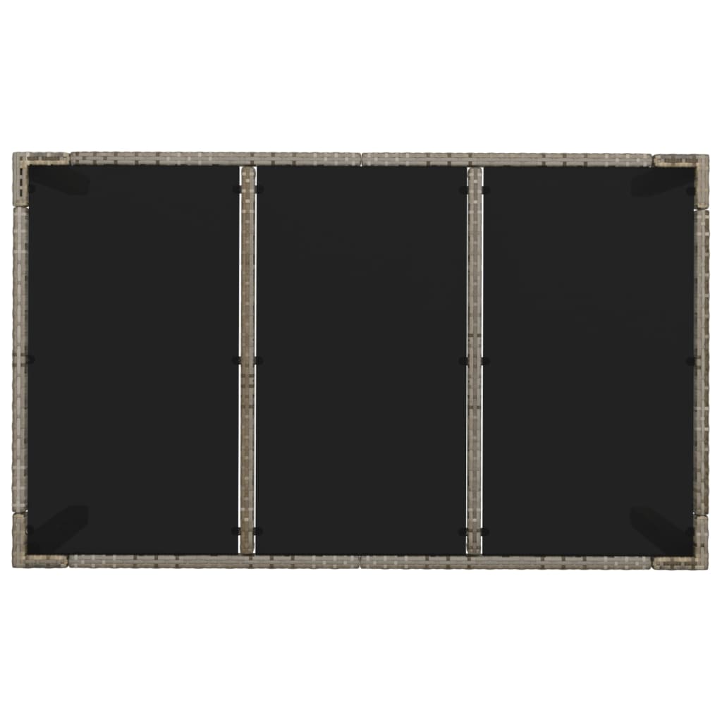 5-tlg. Garten-Essgruppe mit Kissen Grau Poly Rattan