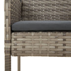 9-tlg. Garten-Essgruppe mit Kissen Schwarz und Grau Poly Rattan