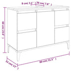 3-tlg. Badmöbel-Set Räuchereiche Holzwerkstoff