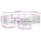 6-tlg. Garten-Lounge-Set mit Kissen Massivholz Douglasie