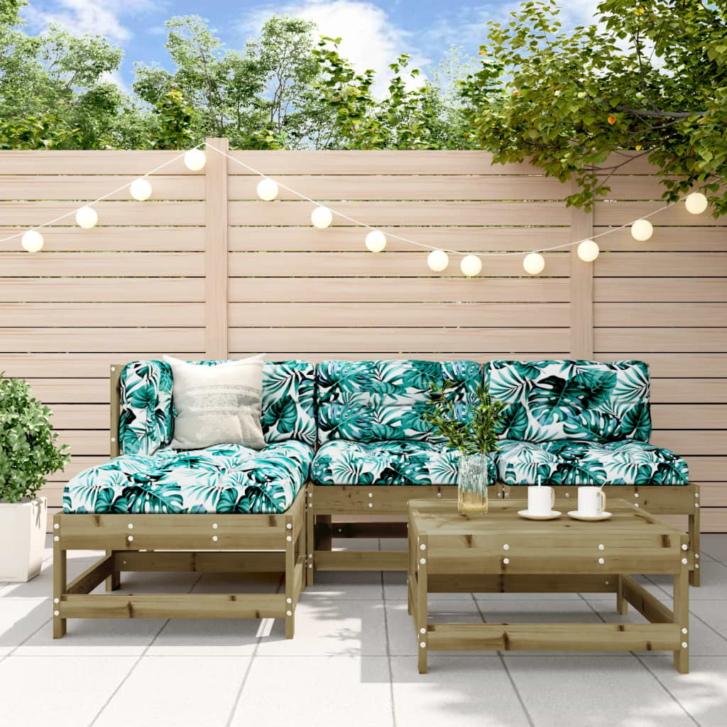 5-tlg. Garten-Lounge-Set mit Kissen Imprägniertes Kiefernholz