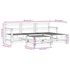 5-tlg. Garten-Lounge-Set Massivholz Douglasie