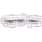 11-tlg. Garten-Lounge-Set Massivholz Kiefer