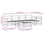 6-tlg. Garten-Lounge-Set Grau Massivholz Kiefer