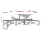 4-tlg. Garten-Lounge-Set Massivholz Kiefer