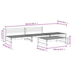 4-tlg. Garten-Lounge-Set Grau Massivholz Kiefer