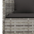 6-tlg. Garten-Essgruppe mit Kissen Grau Poly Rattan