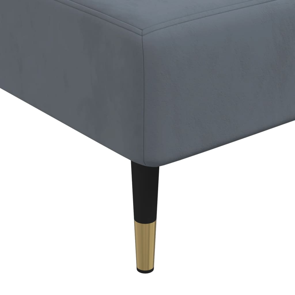 Chaiselongue Dunkelgrau Samt
