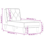 Chaiselongue Dunkelgrau Samt