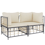 Ecksofas mit Kissen 2 Stk. Modular Poly Rattan