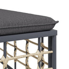 3-tlg. Garten-Lounge-Set mit Kissen Anthrazit Poly Rattan