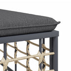 5-tlg. Garten-Lounge-Set mit Kissen Anthrazit Poly Rattan