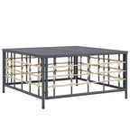 5-tlg. Garten-Lounge-Set mit Kissen Anthrazit Poly Rattan