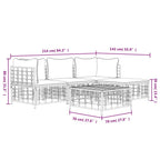 4-tlg. Garten-Lounge-Set mit Kissen Anthrazit Poly Rattan