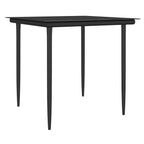 3-tlg. Garten-Essgruppe mit Kissen Poly Rattan und Stahl