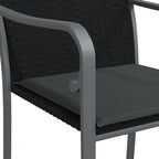 3-tlg. Garten-Essgruppe mit Kissen Poly Rattan und Stahl